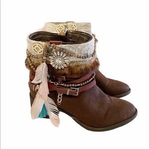 Custom Boho Bull Boxer Triumph Boots Sz 10